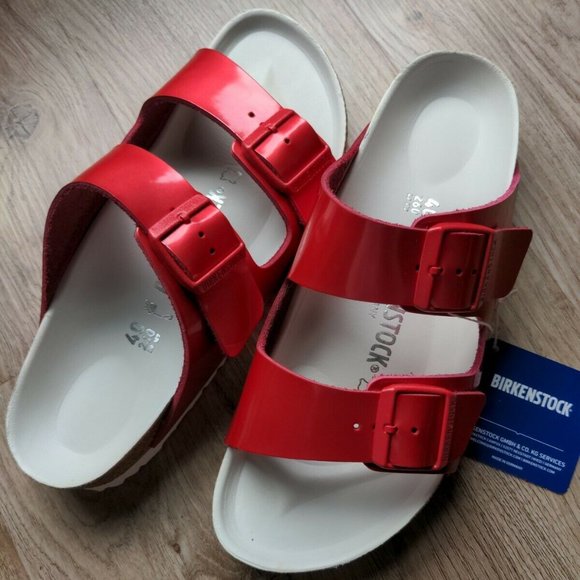Birkenstock Shoes - Birkenstock Arizona Exquisite Lollipop Red Sandals